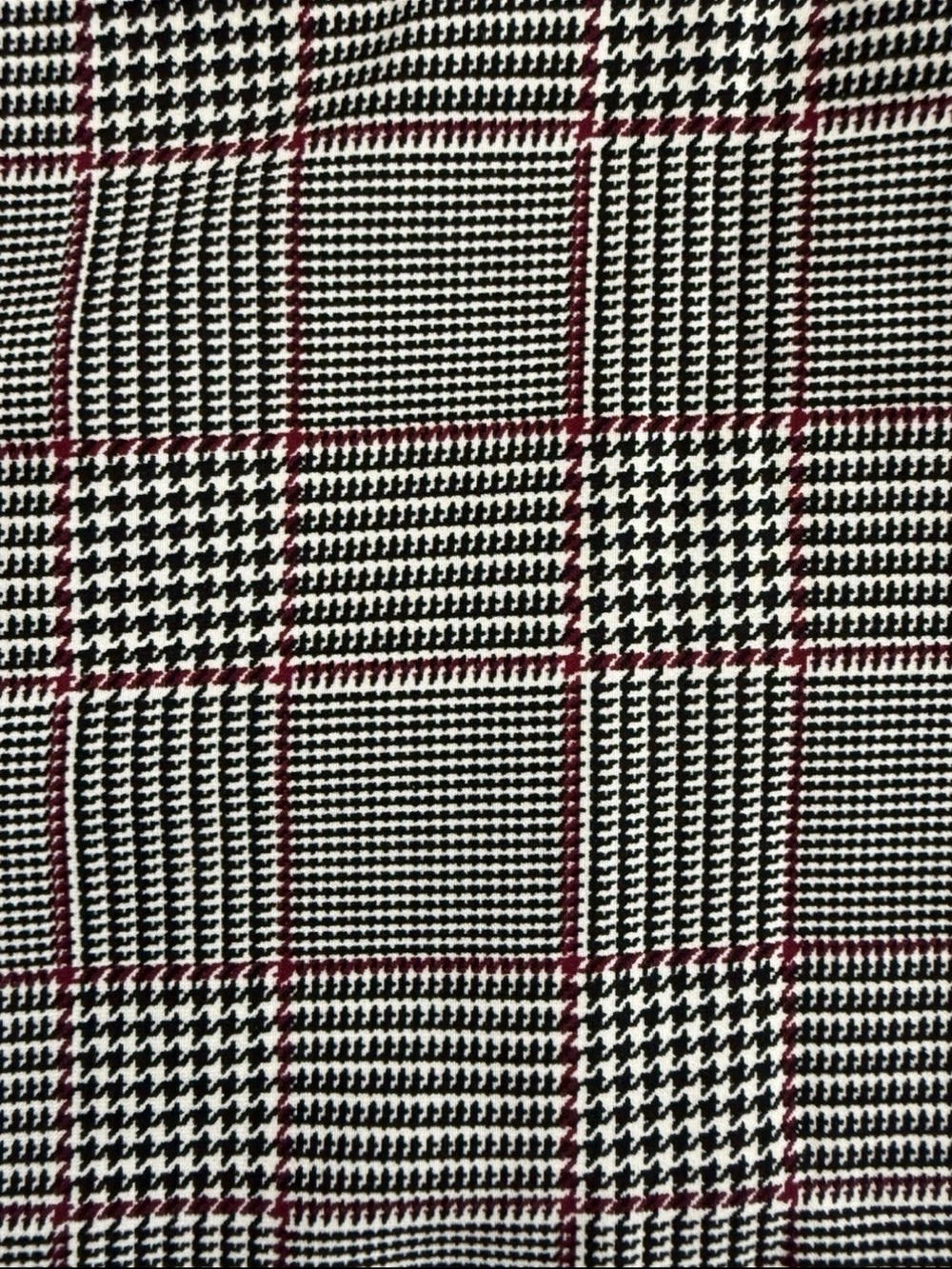 Vintage Medium Weight Glen Plaid Houndstooth Smooth Fabric 6 yards L x 58" W